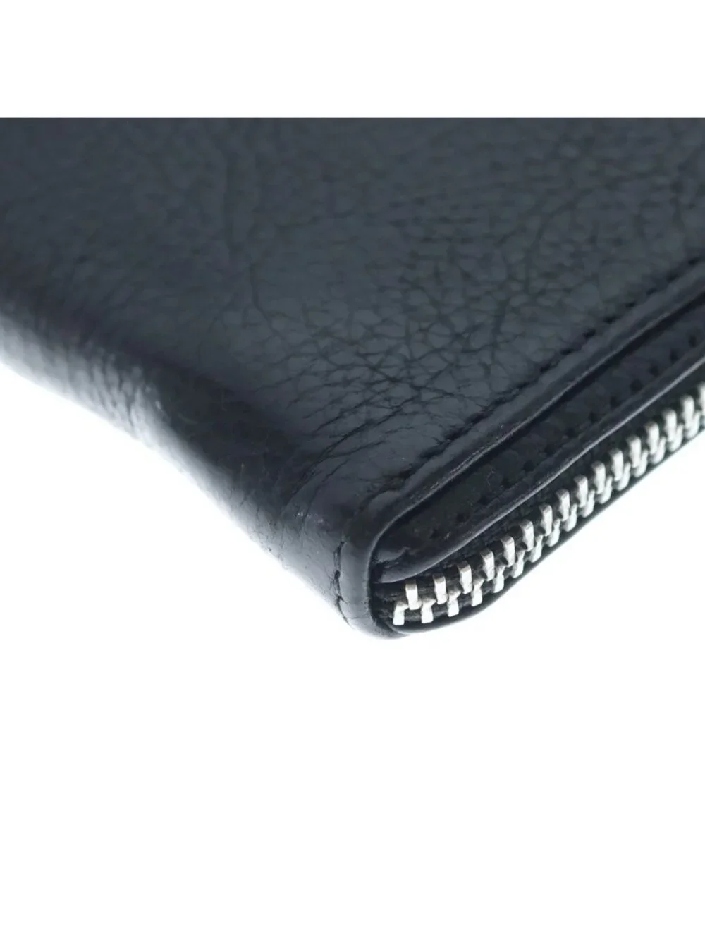 Chrome Hearts Rec Zip 3 Cross Round Zip Leather Wallet Black